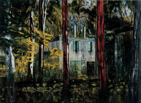 Boiler House a painting of a house by Peter Doig