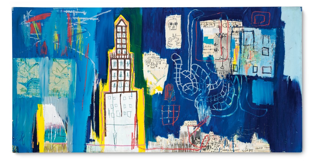 Justcome Suit a painting by Jean-Michel Basquiat