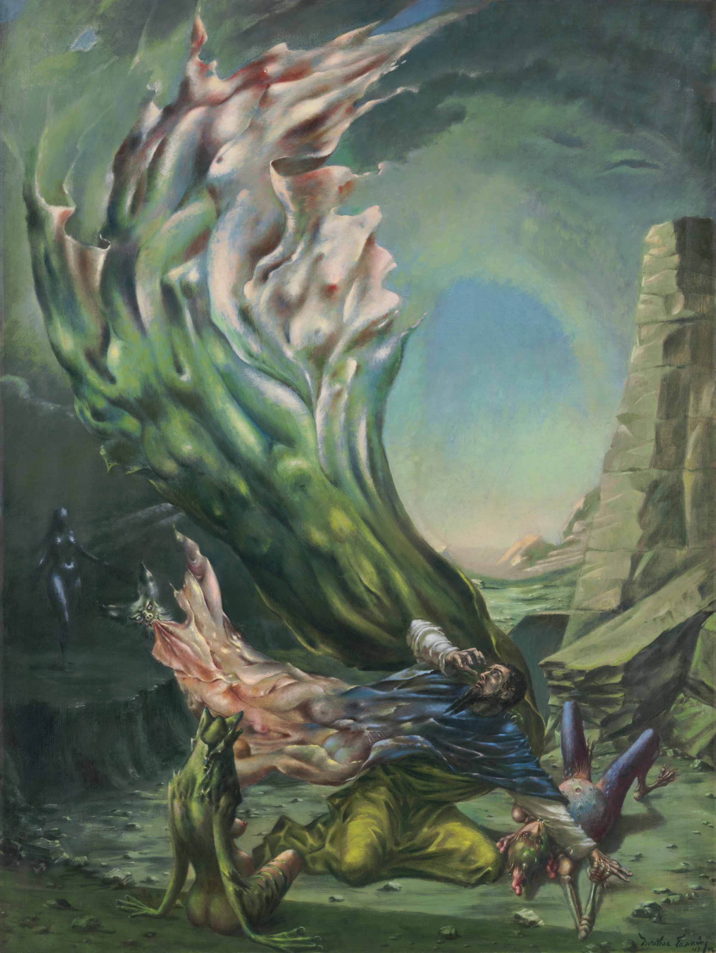 The Temptation of St. Anthony a painting by Dorothea Tanning