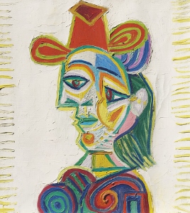 Buste de femme (Dora Maar) an abstract painting of a person by Pablo Picasso