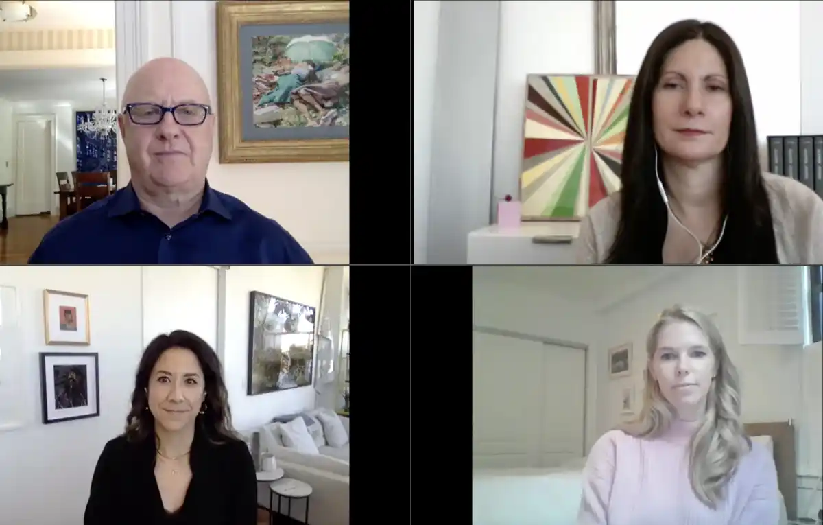 art advisors on a zoom call