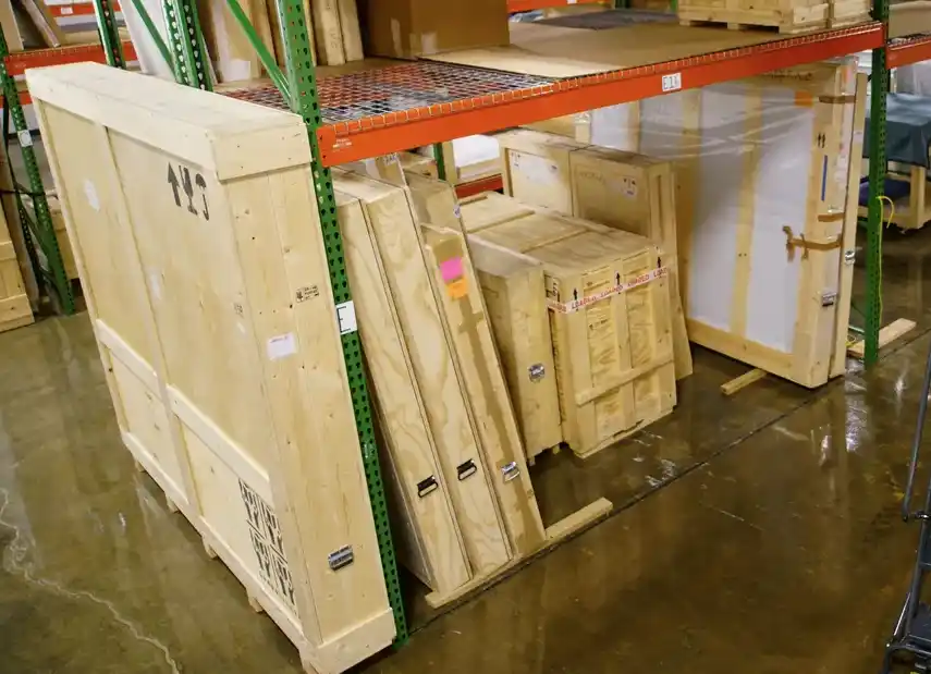 Several pieces of art awaiting shipment