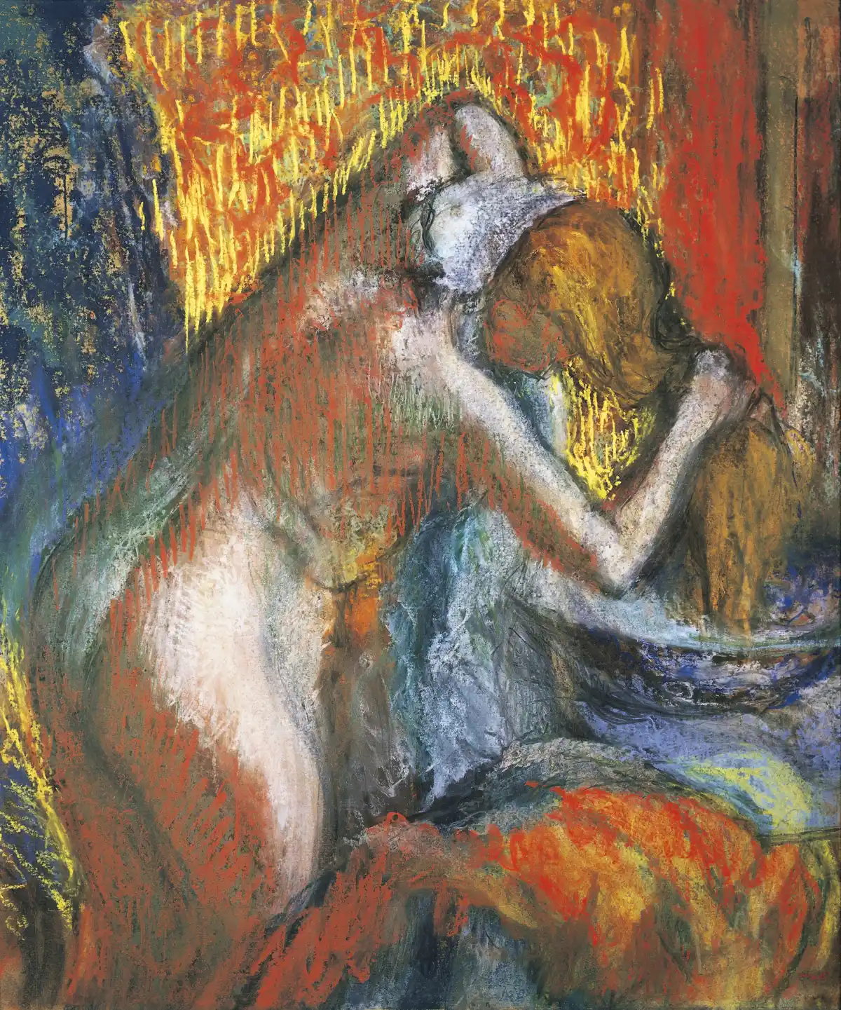 Apr&eacute;s le Bain a painting of a woman