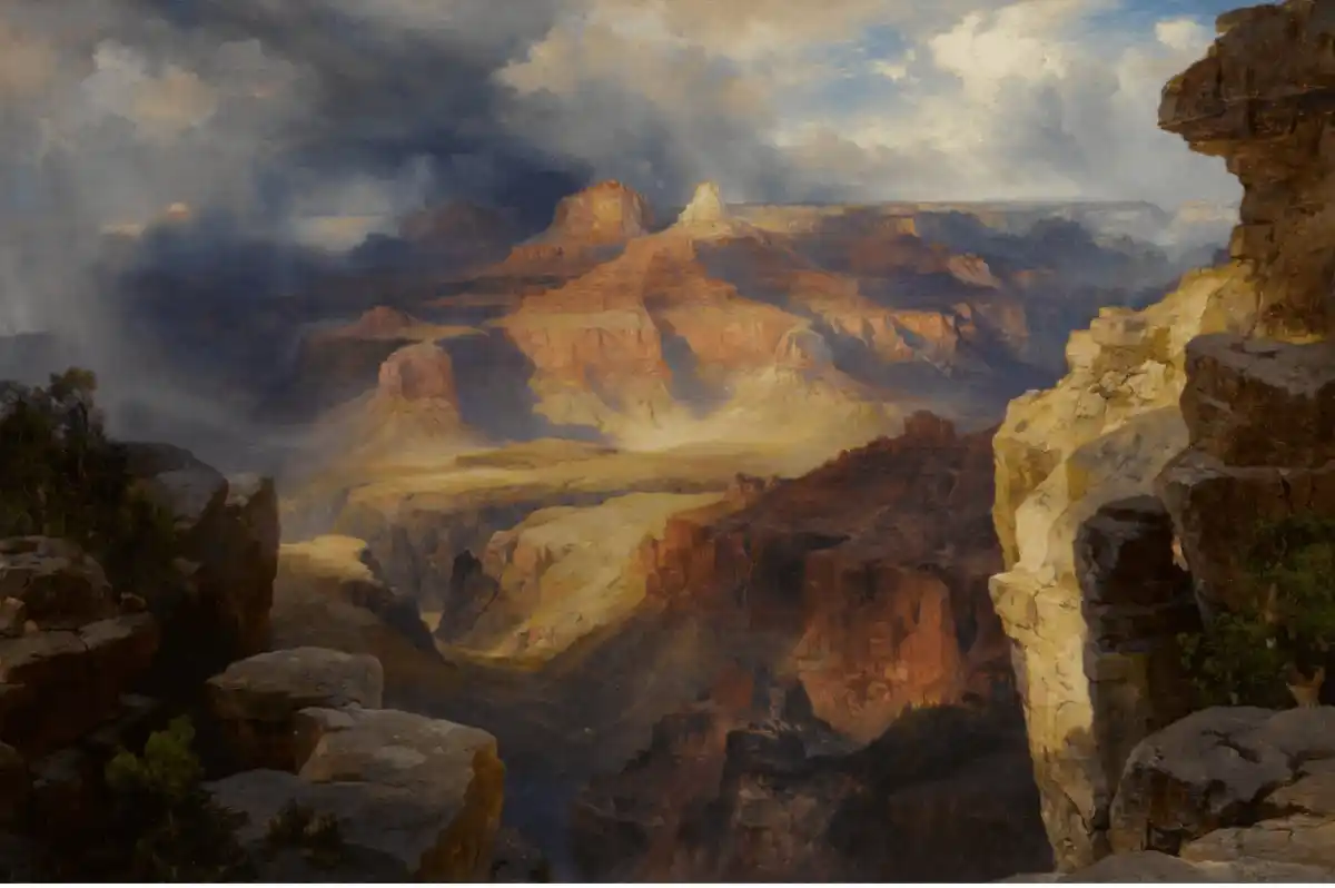A painting of the Grand Canyon