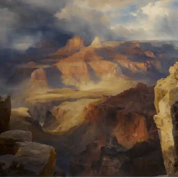 A painting of the Grand Canyon